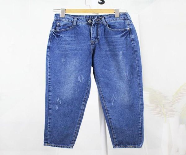 

woman summer boyfriend mom harem jeans for women plus size loose fit ankle length denim pants korean style pantalon mujer16796482, Blue