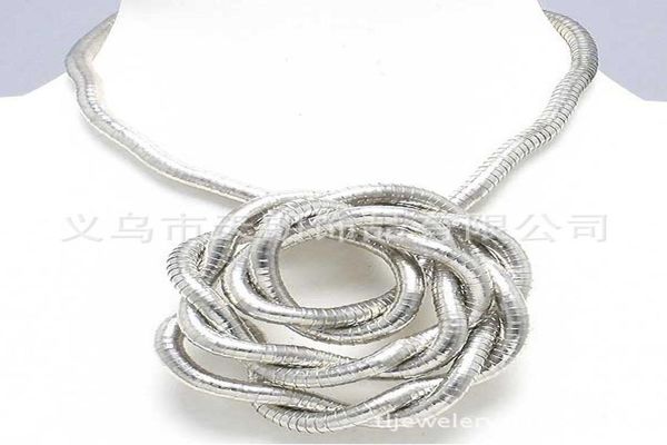 

silver bendy necklace, diameter 5mm, length 90cm(35"), 651368