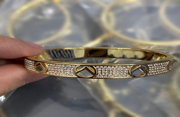 

fashion full diamond bangle designer bracelet for mens women gold bracelets jewelry gifts luxury love bracelets wedding box3344810, Black