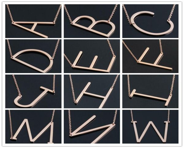 

women039s fashion stainless steel 26 letter az gold silver rose necklaces pendants jewelry gift you can cho2385671