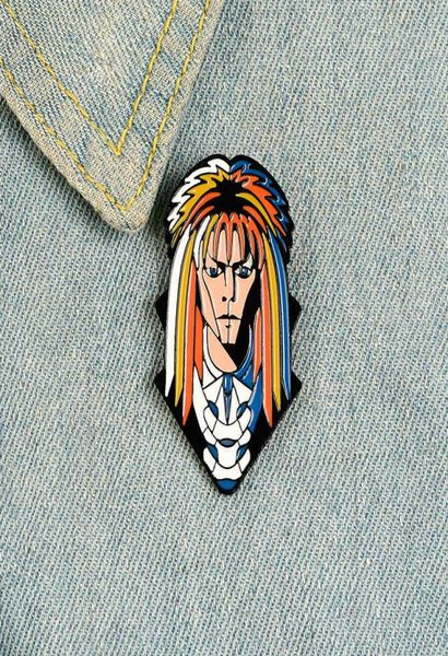

punk style enamel pin personality long hair man lapel pin brooch shirt bag colorful cartoon badge lady jewelry gift to a friend6025392, Gray