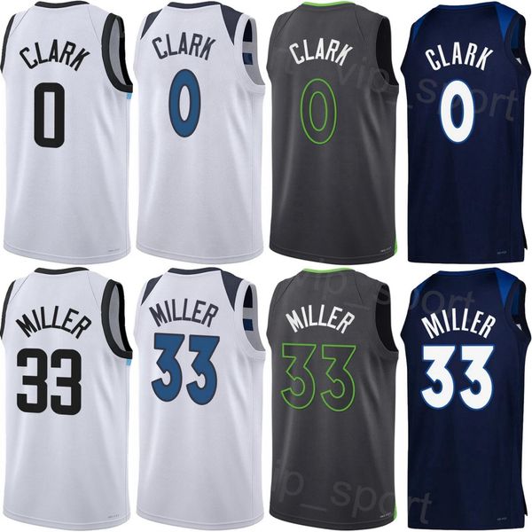 

print basketball leonard miller jersey 33 jaylen clark 0 karl-anthony towns 32 mike conley 10 anthony edwards 1 rudy gobert 27 jaden mcdanie, Black;red