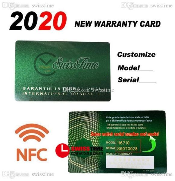 

2021 green no boxes custom made rollie nfc warranty card with antiforgery crown and fluorescent label gift same serial tag super 2234992, Black;blue