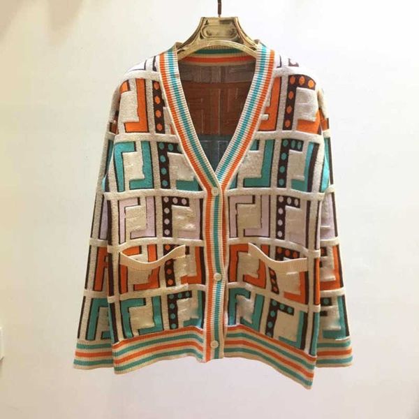 

luxury brand wool sweater women knitted sweaters fd jacquard designer sweatshirt warm jacket v-neck cardigan coat