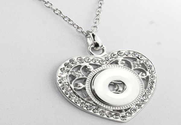 

papa snap 60cm chain retro heart 18mm snap button snap button snaps necklace pendants ginger women charm jewelry ps07557660914, Silver