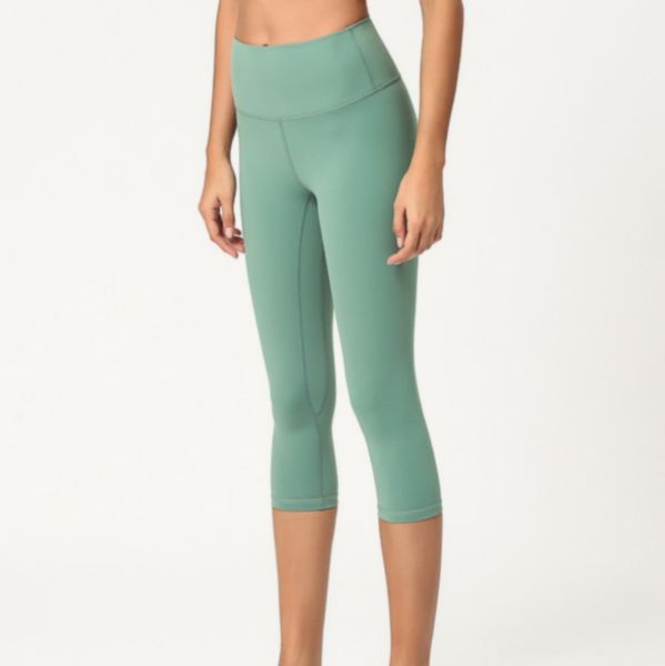 

al double-sided brushed nude yoga leggings women's elastic high waist cropped fitness pants tight yoga pants outdoor sports tight leggi