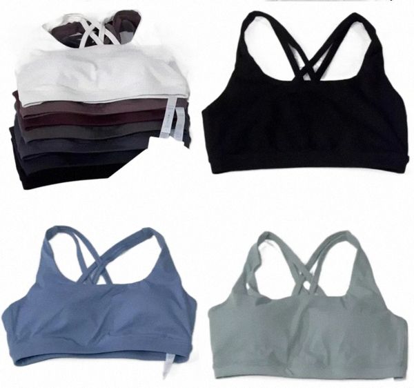 

ll align tank u-shaped bra yoga set women's summer t-shirt solid color cut sleeveless fashion tank c1sj#, White