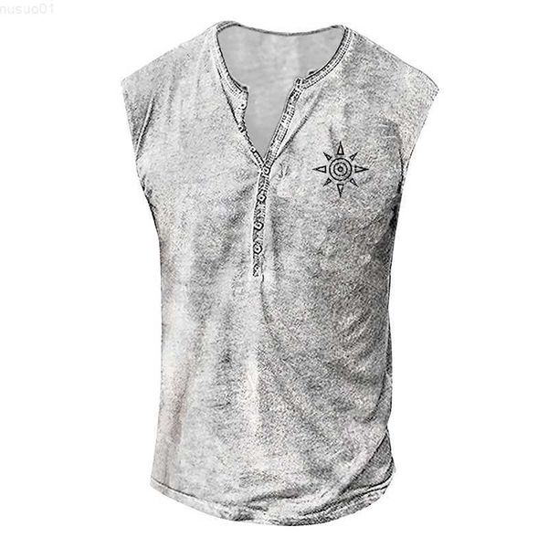 

men' tank vintage graphic print tank mens streetwear summer casual loose buttoned o neck vest shirts for men fashion camisole clothe, White;black