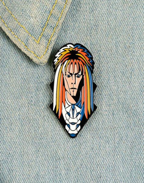 

punk style enamel pin personality long hair man lapel pin brooch shirt bag colorful cartoon badge lady jewelry gift to a friend2440930, Gray