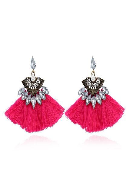 

6 colors new crystal tassel earrings fashion women statement tassel dangle drops fringing earrings for women jewelry8788367, Silver