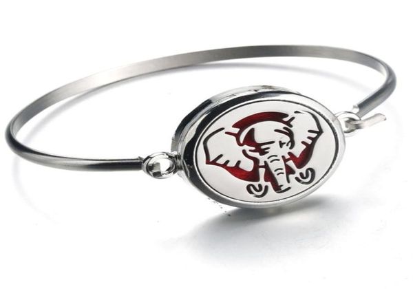 

diffuser locket bracelet elephant stainless steel bangle magnetic randomly send 1pcs oil pads as gift 0101023650333, Golden;silver