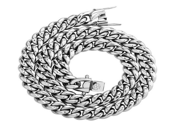 

stainless steel smooth cuban chain men039s and women039s hip hop necklace233v1181474, Silver