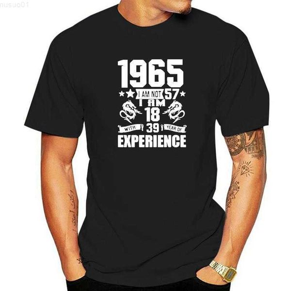 

men's t-shirts funny made in 1965 birthday gift print joke t-shirt 57 years esome husband casual short sleeve cotton t shirts men 2022, White;black