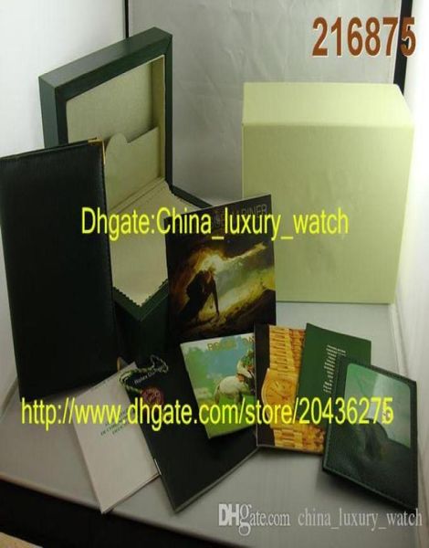 

green original watch box quality new style papers leather bag gift boxes watch7947770, Black;blue