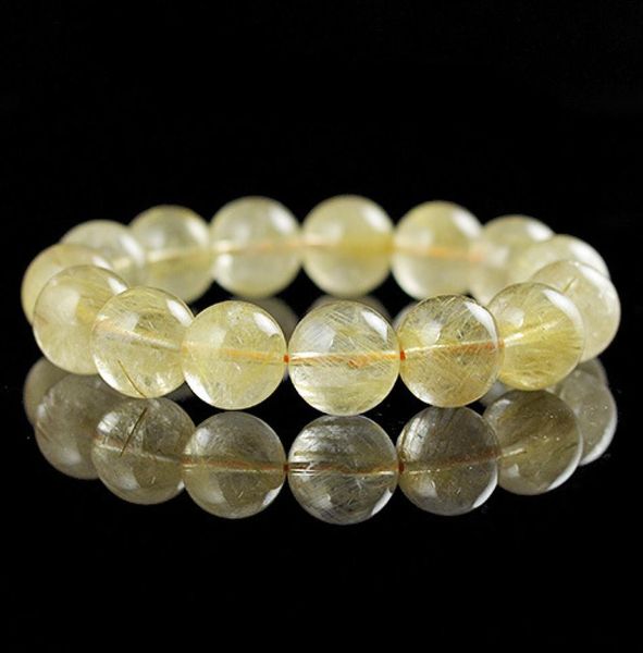 

6810mm gold crystal beads bracelets bangles natural stone quartz rutilated bracelets elastic stretch bracelet men7947273, Red;blue