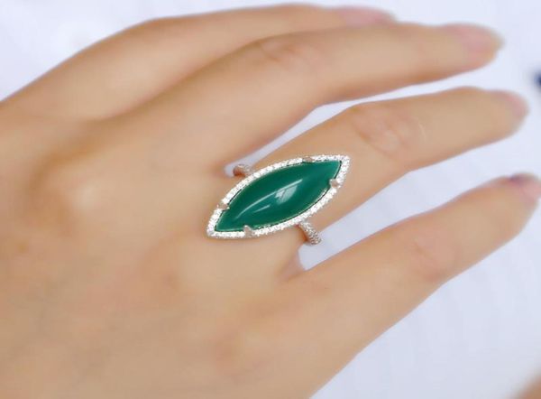 

wedding rings 2021 luxury marquise green big stone gold silver color fashion vintage jewelry for women full finger gem cocktail ri1623664, Slivery;golden
