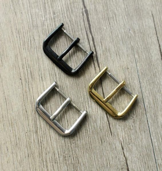

1222mm black gold and silver size complete leather strap steel buckle belt buckle watch pin buckle stainless steel mat high quali2778539