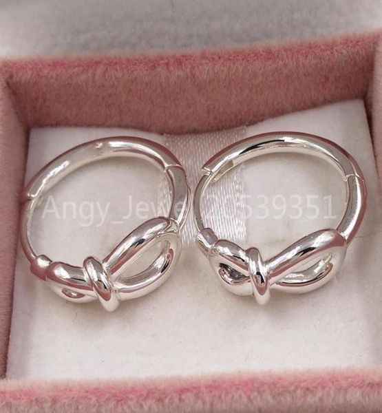 

infinity knot hoop earrings authentic 925 sterling silver studs p fits european style studs jewelry andy jewel 298889c006789386, Golden;silver