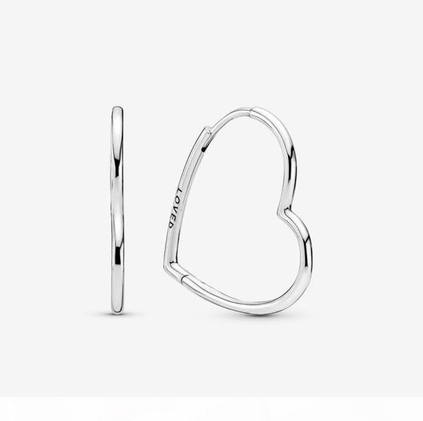 

authentic 925 sterling silver asymmetrical heart hoop earrings fashion earrings jewelry accessories for women gift5906707, Golden;silver