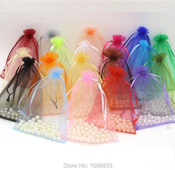 

organza drawstring bag size 20x30cm candy gift jewelry cosmetic sample packaging pocket 100 pieceslot6736122, Pink;blue