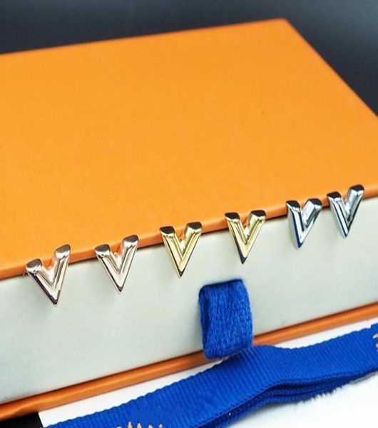 

fashion charm stud earrings for women gold silver copper earring designer jewelry luxury love letters studs earring men hoops6060832, Golden;silver