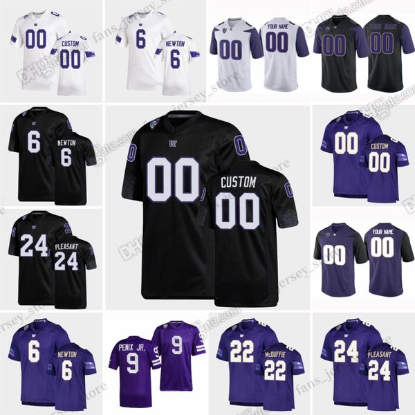 

custom s-6xl washington huskies college football jersey browning penix jr. morris taulapapa davis newton nixon mcmillan jackson davis powell, Black