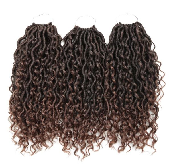 

14quotgoddess locs crochet hair 24stands synthetic curly braiding hair faux locs braids pre looped braid river locs1335922, Black