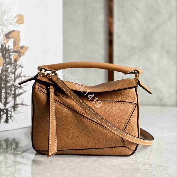 

mini puzzle tote bag geometry crossbody bags geometric solid shoulder bag 10a designer lychee pattern handbags cowhide anagram embossing fli