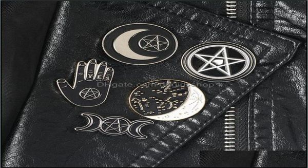 

pins brooches jewelry witch pins collection pentagram triple moon constellation wizard witchy goth lapel pin for witches drop deli9362753, Gray