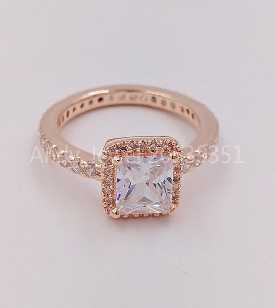 

silver beads rose ring with clear cubic zirconia charms authentic 925 sterling fits european style jewelry bracelets & neckl andy jewel 1809