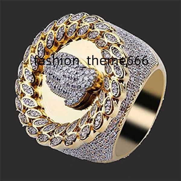 

iced solitaire gold ring 14k out rings mens hip hop jewelry bling cool zirconia stone luxury deisnger men hiphop rings gifts 11, Golden;silver
