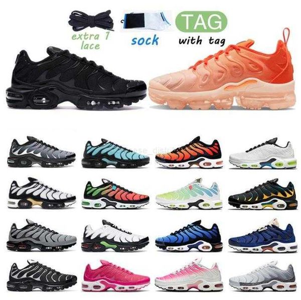

tn plus running shoes cool grey men women sneakers white university blue triple red creamsicle rough green lemon lime be true 36-47, Black