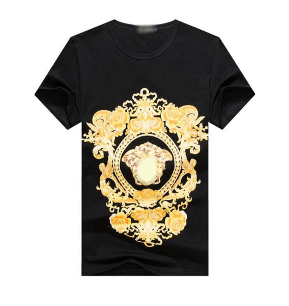 

23 new early spring new print short-sleeved t-shirt, super good feel, fashionable and versatile, same style for men and women, round neck fa, White;black