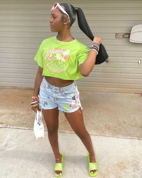 

2023ins spicy girls printed t-shirt summer new, White