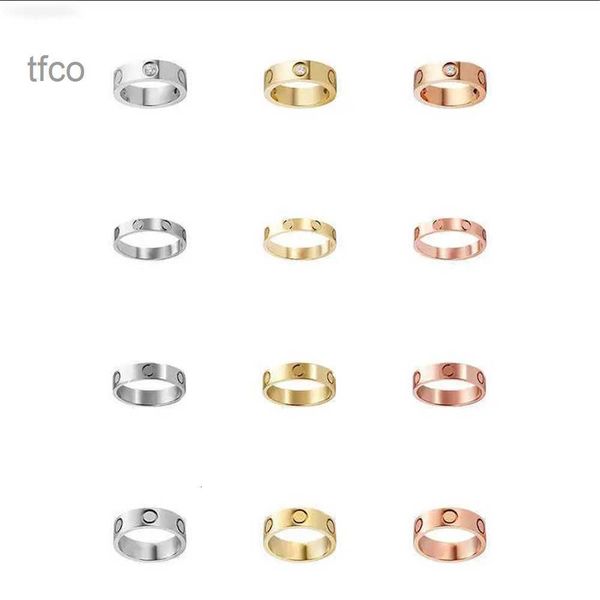 

love rings womens designer ring couple jewelry band titanium steel with diamonds casual fashion street classic gold silver rose optional siz