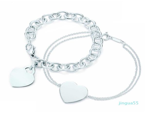 

fashion 100 925 sterling silver heart shaped women039s elegant bracelet lock bracelet silverware matching world jewelry gifts2912668, Black