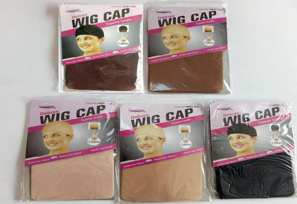

12 pieces clearance quality deluxe wig cap hair net for weave hair wig nets stretch mesh wig cap for making wigs size3687475, Black;brown