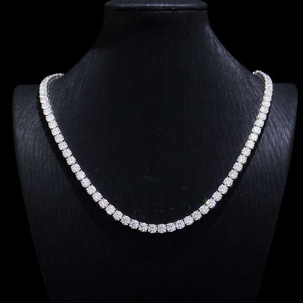 

pendant necklaces hip hop tennis chain 925 white gold moissanite chain moissanite cuban link chain, Silver