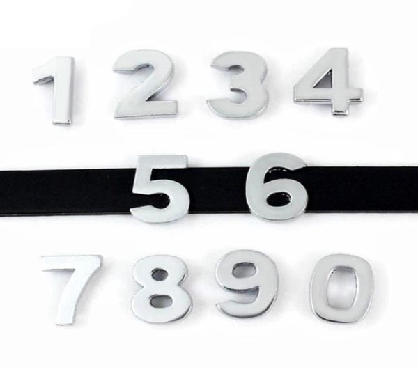 

new 8mm plain slide numbers quot09quot 20 pcslot can choose each number slide charms fit diy wristband belt bracelet ls3938973, Golden;silver