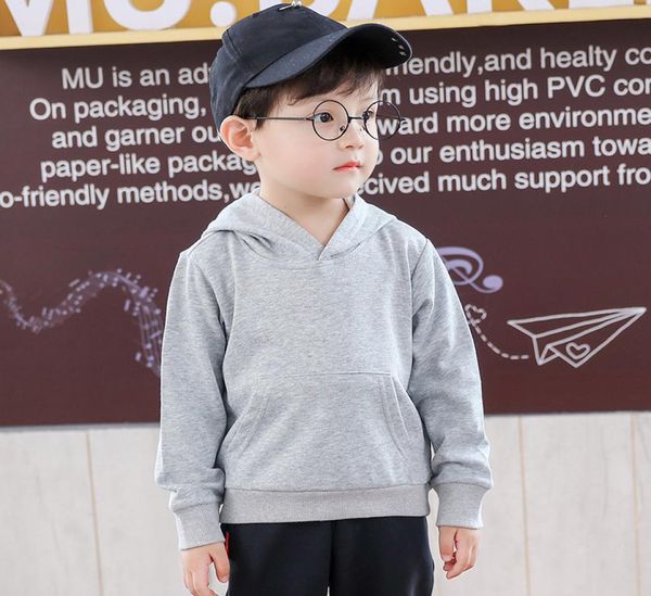 

ins kids girls boys plain hoodies fashion pullover stylish quality cotton children clothing outwears hooded6592690, Black