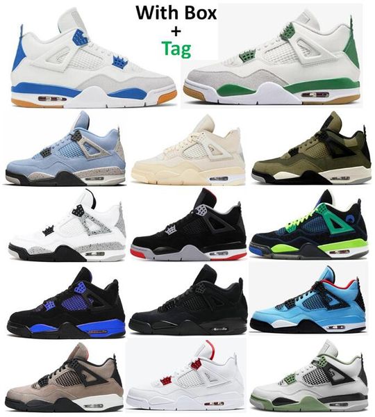 

4 pine green sapphire thunder bred basketball shoes men 4s sail oreo craft olive seafoam black cat doernbecher taupe haze fire red white cem