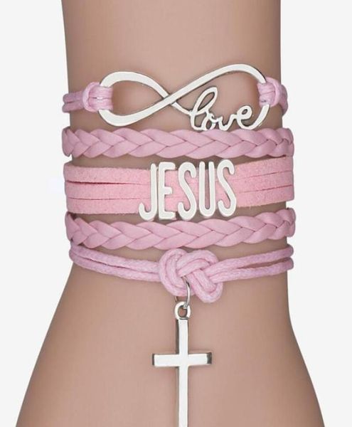 

fashion leather christian infinity love wedding handmade cuff bracelet i jesus jewelry menps2364 zgxmr3848097, Golden;silver