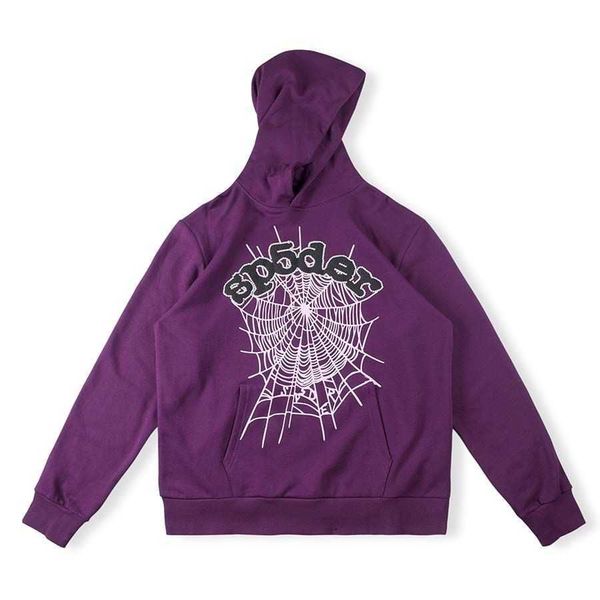 

2023 hoodies young thug star same sp5der 555555 wed hoodie purple hoodie, Black