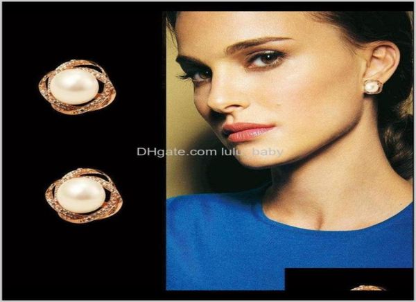 

very elegant ins fashion designer luxury rose super glittering diamonds pearl earrings for woman girls s925 silver pin upts0 u5zxj6727405, Golden;silver