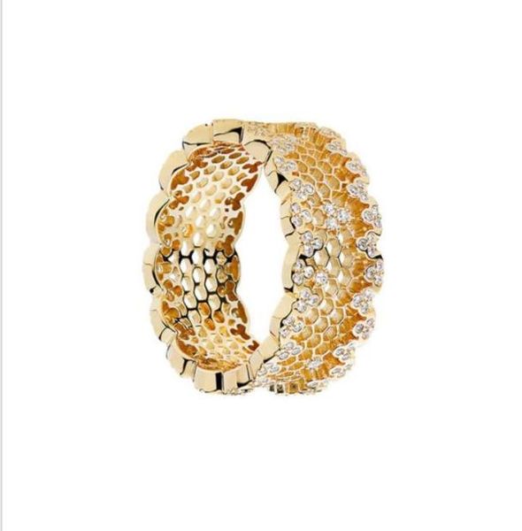 

desigenr women jewelry cz ring s925 sterling silver rings for women 18k plated gold color honeycomb rings fashion of ship3690645