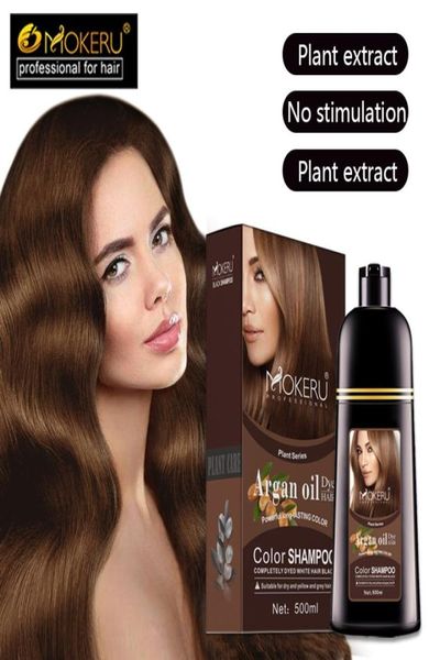 

mokeru natural organic brown hair color permanent hair coloring shampoo long lasting hair dye shampoo for women professional dye6902603