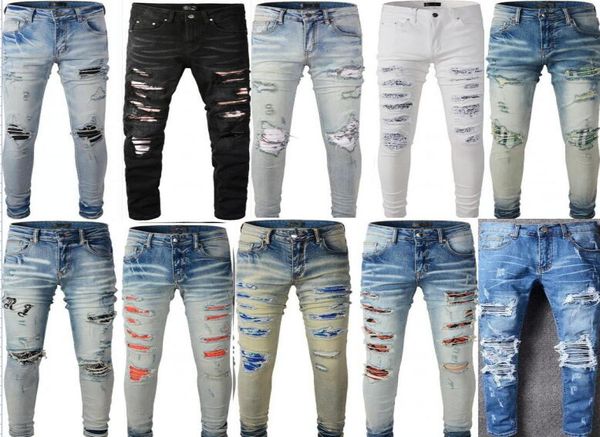 

men jeans slim jeans zipper jean skinny pant biker pants4232043, Blue