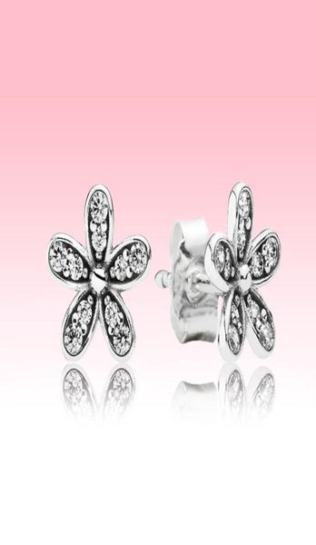 

925 sterling silver earring women summer jewelry cz diamond earrings original box for p dazzling daisies earring set2542761, Golden;silver