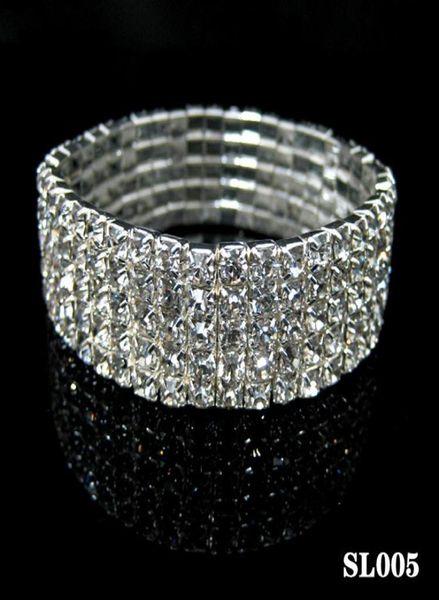 

123456 row tennis crystal bracelet bridal jewelry rhinestone bracelet cystl stretch bracelets bridal wedding rhinestone brace6570362, Black