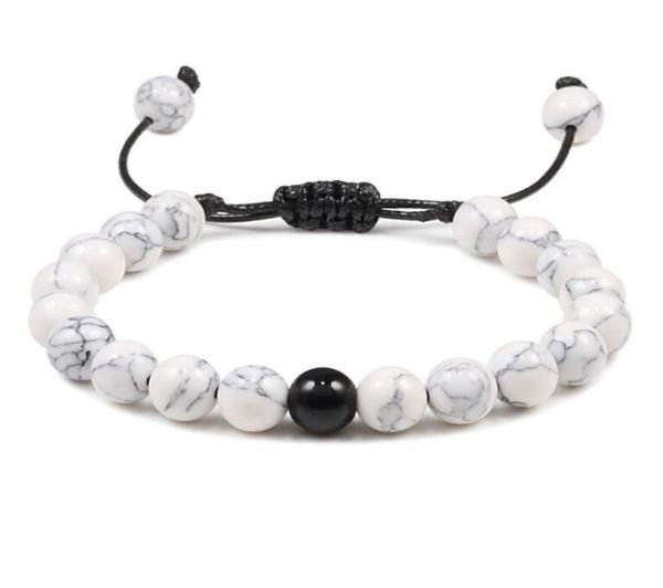 

natural stone lava matte white black braided bracelet adjustable couples distance beaded bracelets for men women jewelry gifts pul6634813, Golden;silver